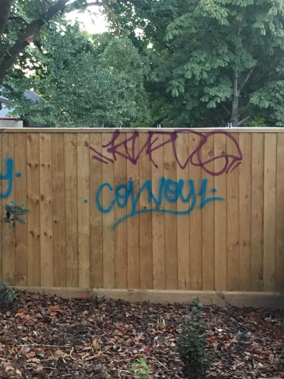 The photograph attached to this graffiti report