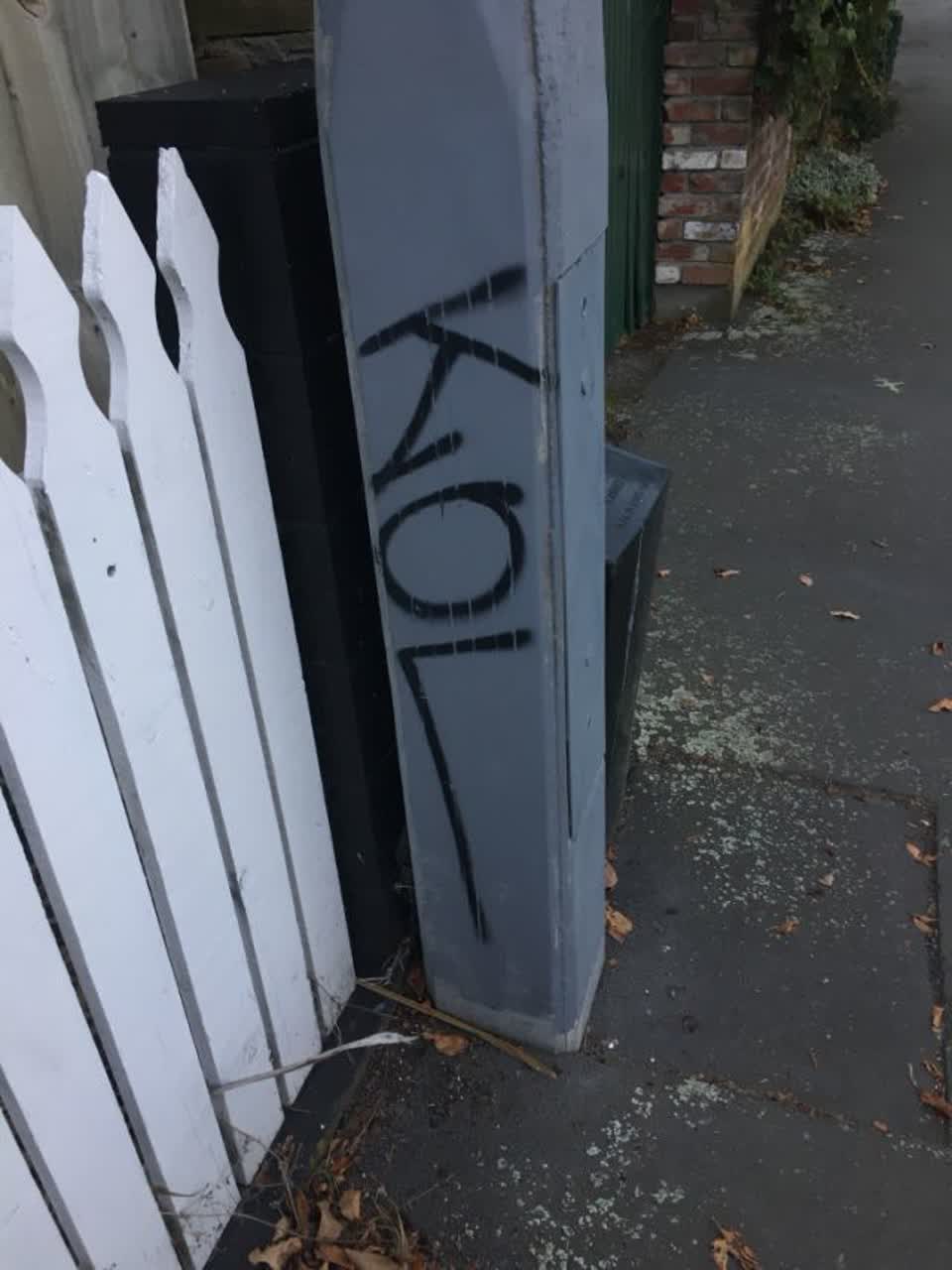 The photograph attached to this graffiti report