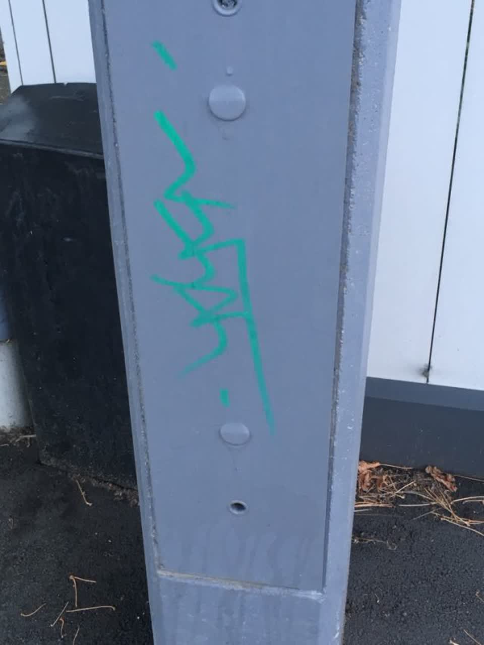 The photograph attached to this graffiti report