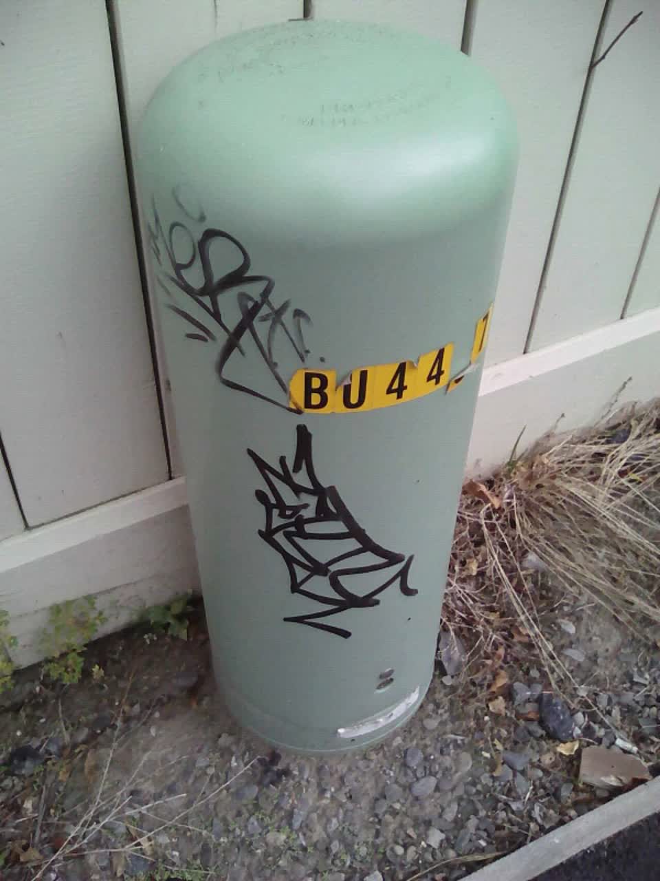 The photograph attached to this graffiti report