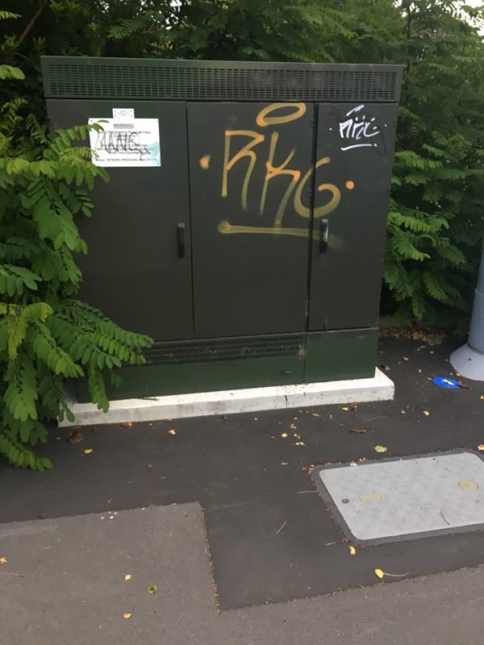 The photograph attached to this graffiti report