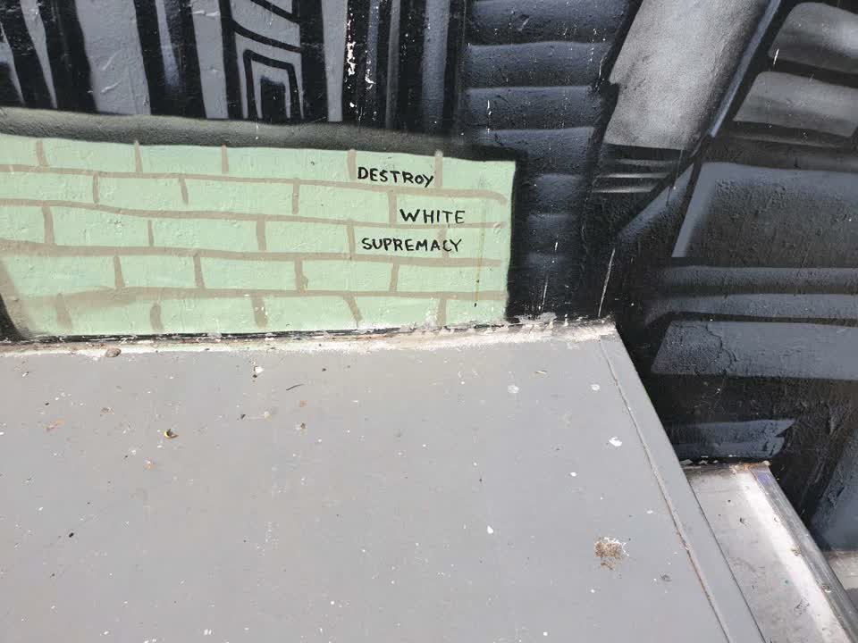 The photograph attached to this graffiti report
