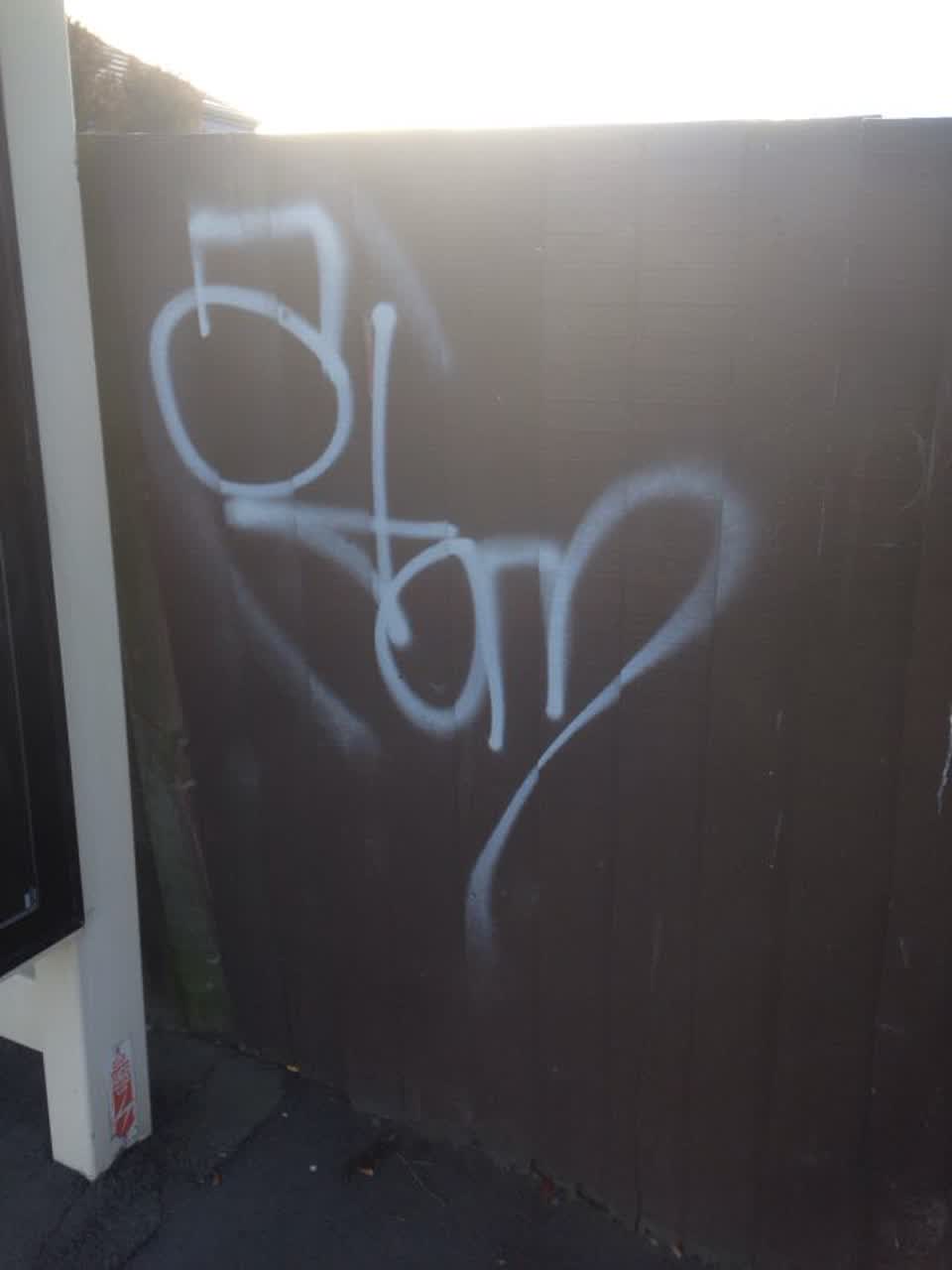 The photograph attached to this graffiti report