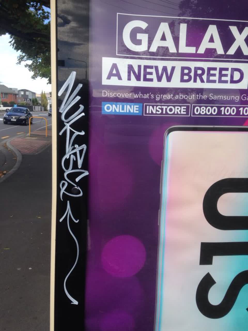 The photograph attached to this graffiti report