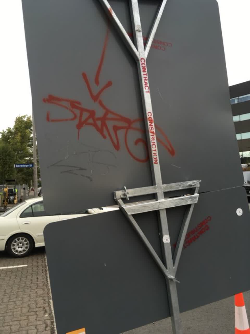 The photograph attached to this graffiti report