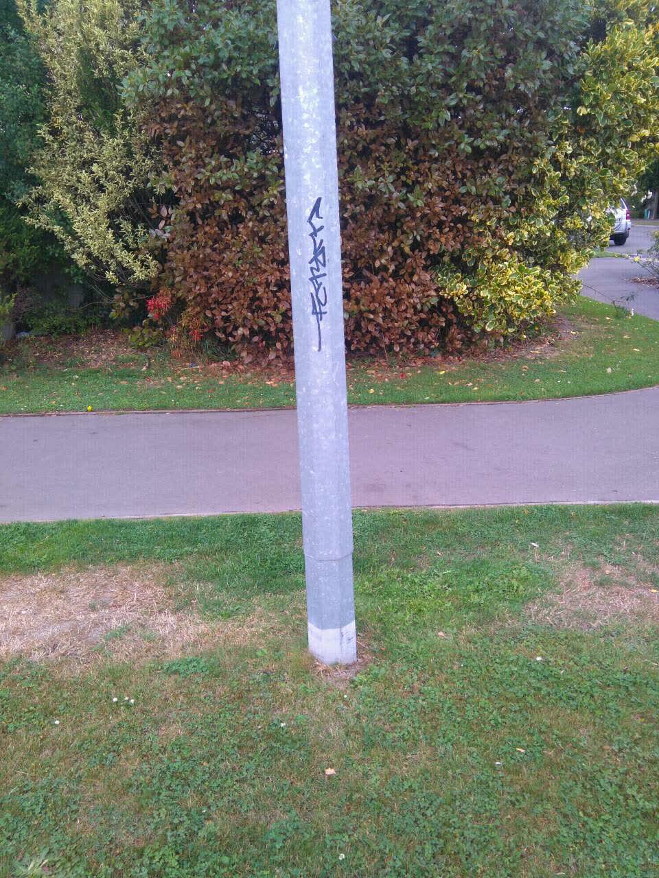 The photograph attached to this graffiti report