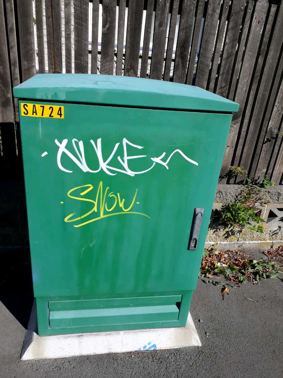 The photograph attached to this graffiti report