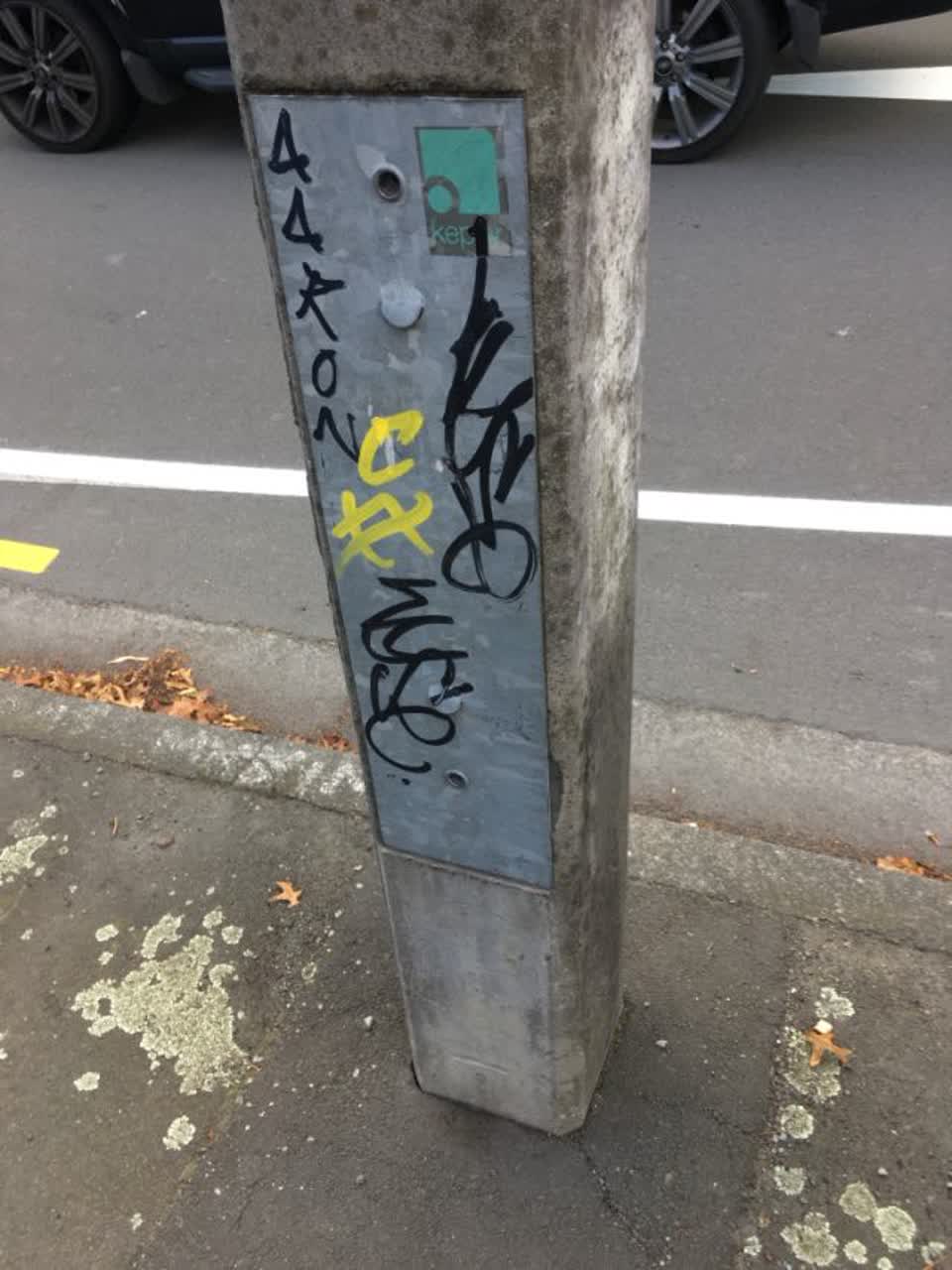 The photograph attached to this graffiti report