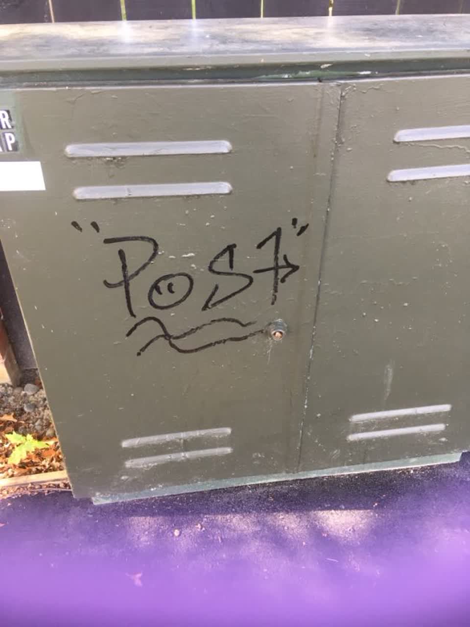 The photograph attached to this graffiti report