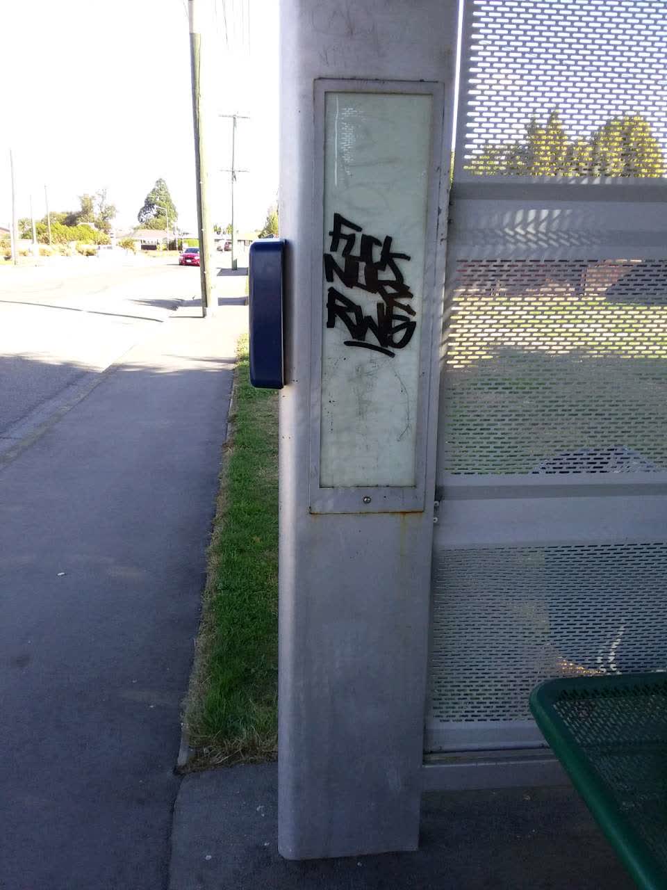 The photograph attached to this graffiti report