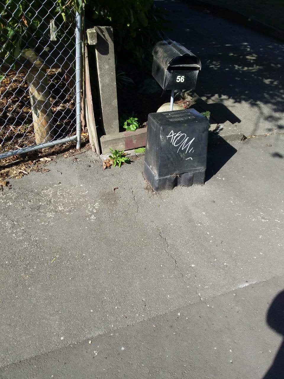 The photograph attached to this graffiti report