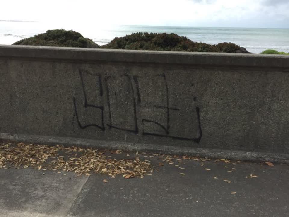 The photograph attached to this graffiti report