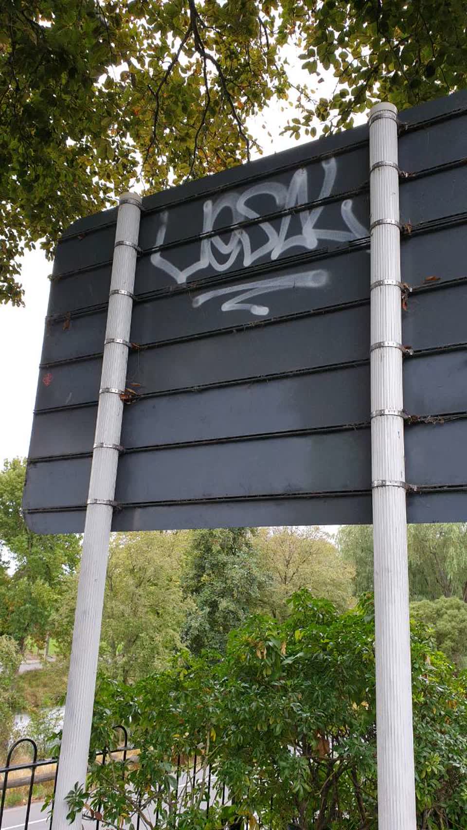 The photograph attached to this graffiti report