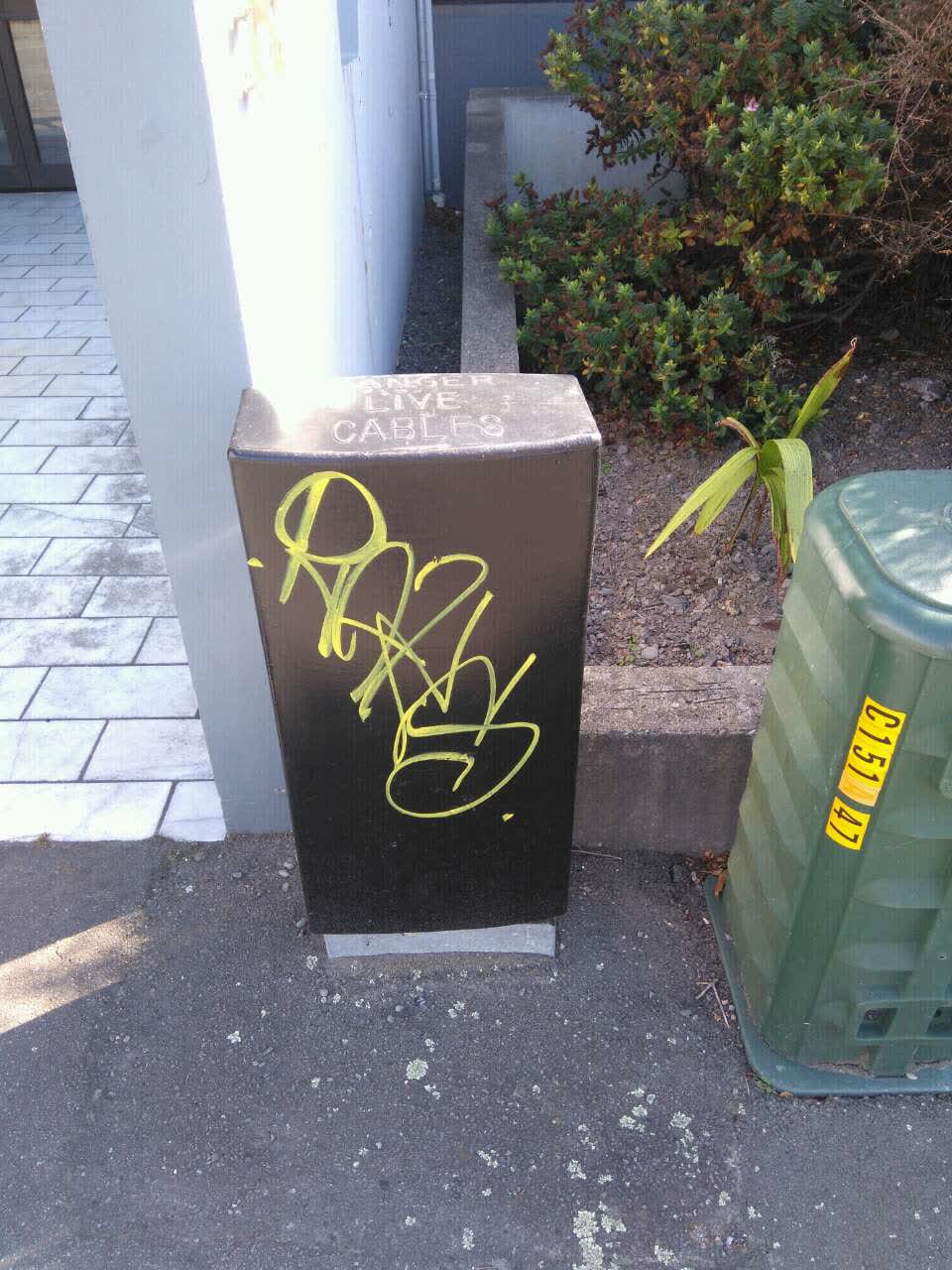 The photograph attached to this graffiti report