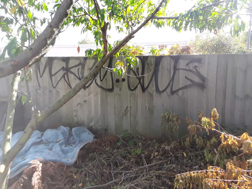 The photograph attached to this graffiti report
