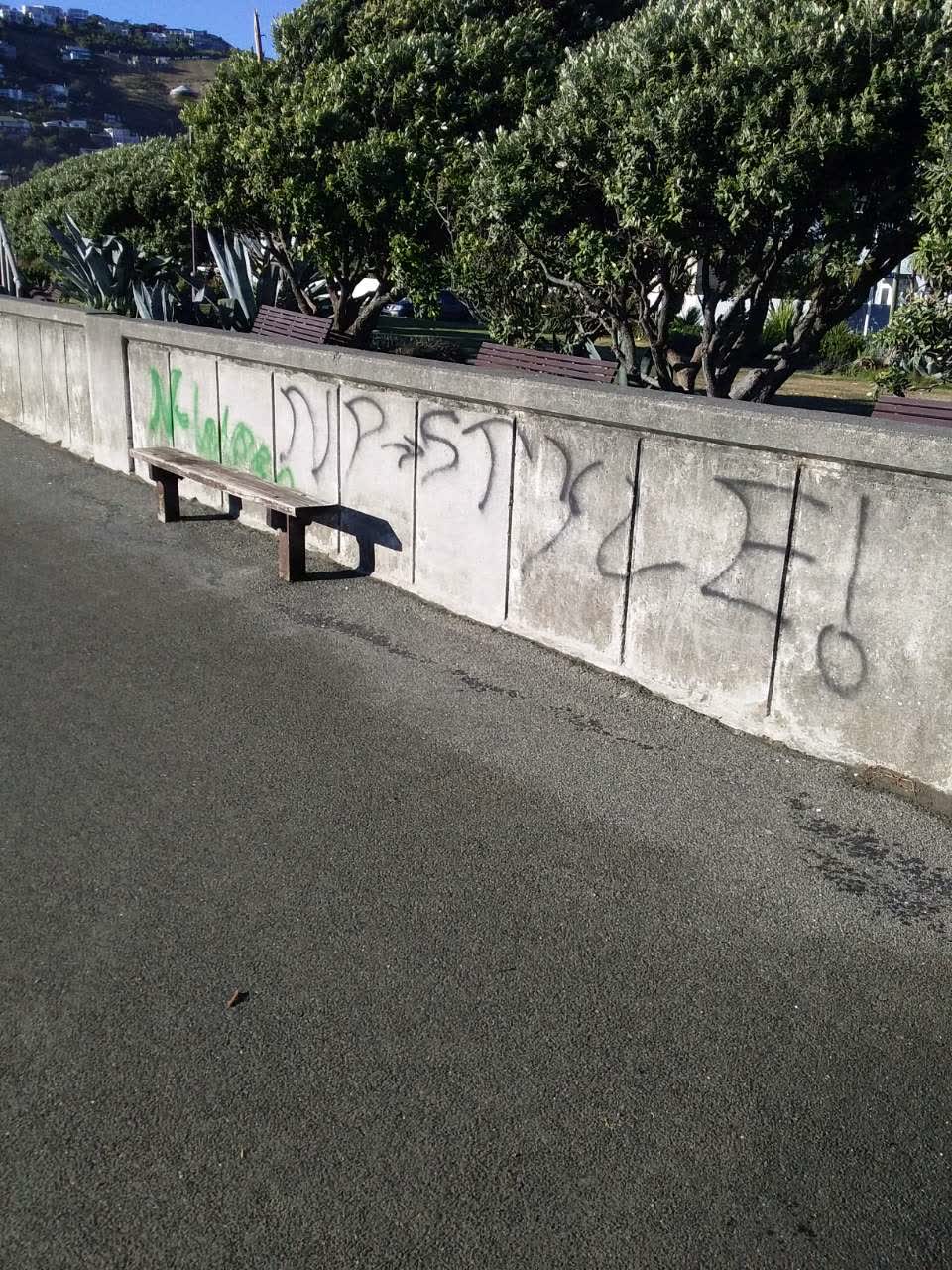 The photograph attached to this graffiti report