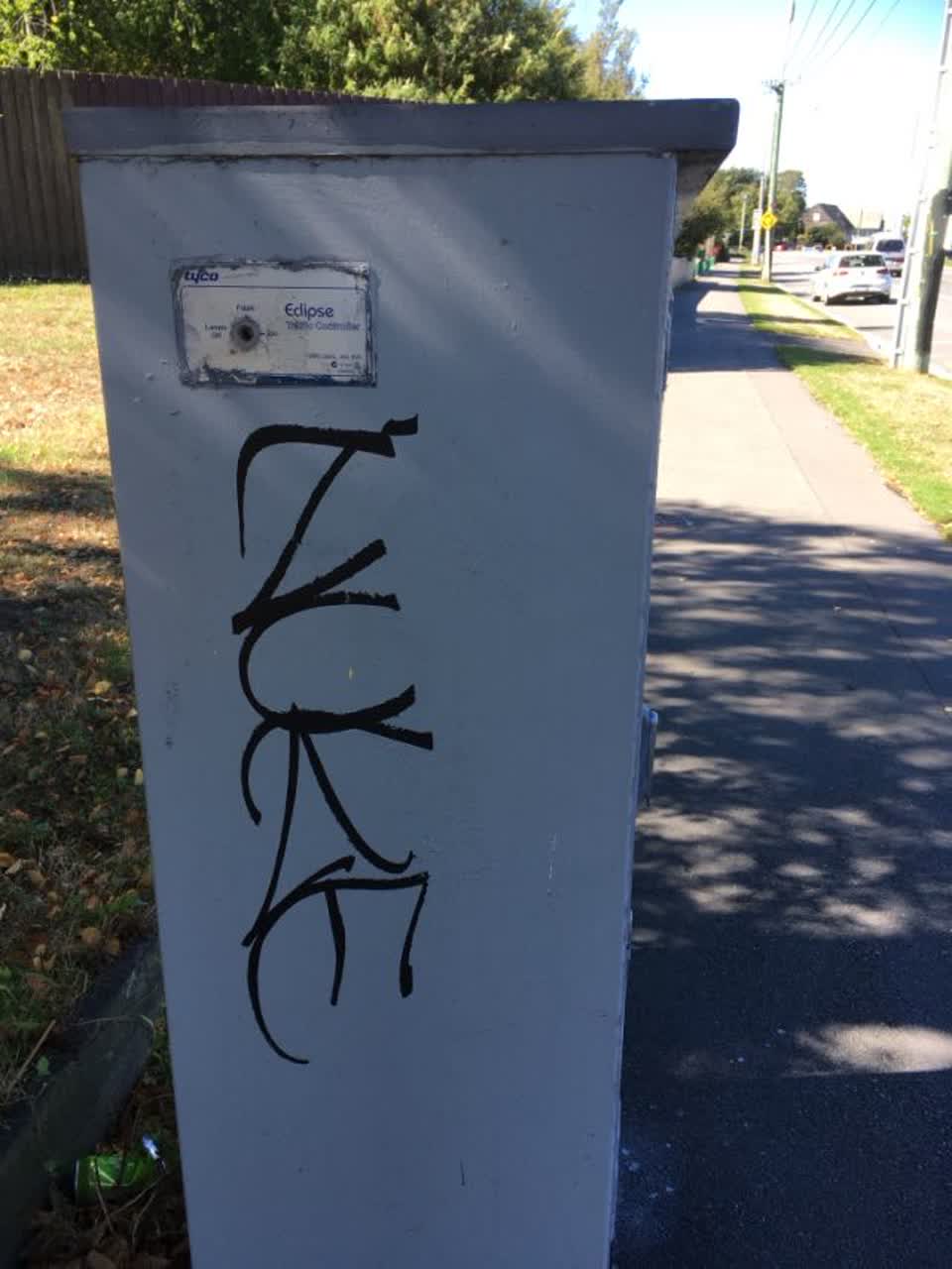 The photograph attached to this graffiti report