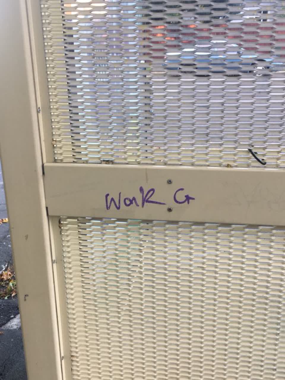 The photograph attached to this graffiti report