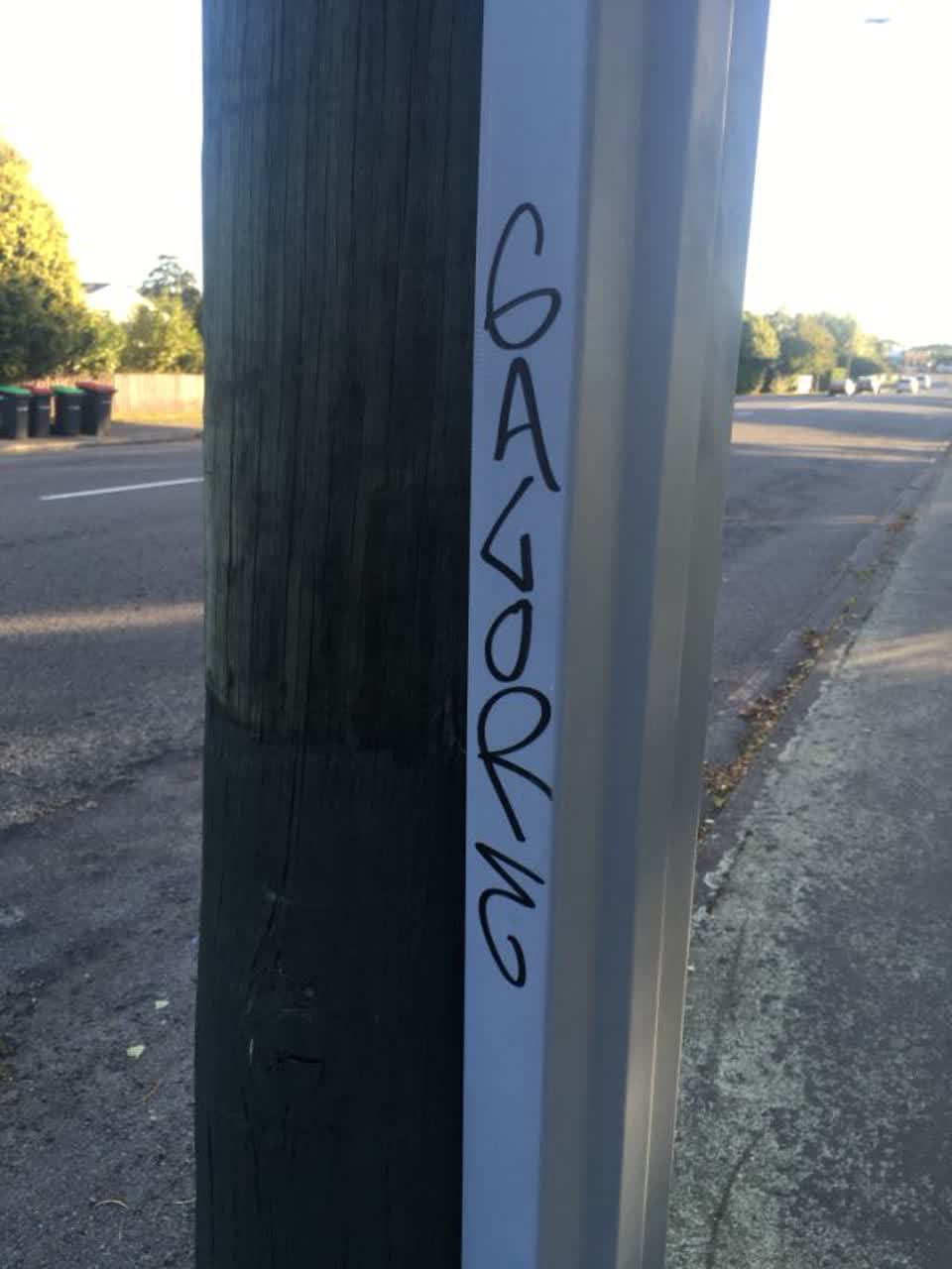 The photograph attached to this graffiti report