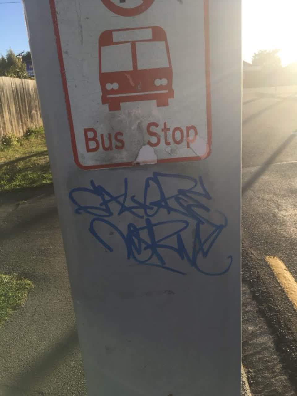 The photograph attached to this graffiti report