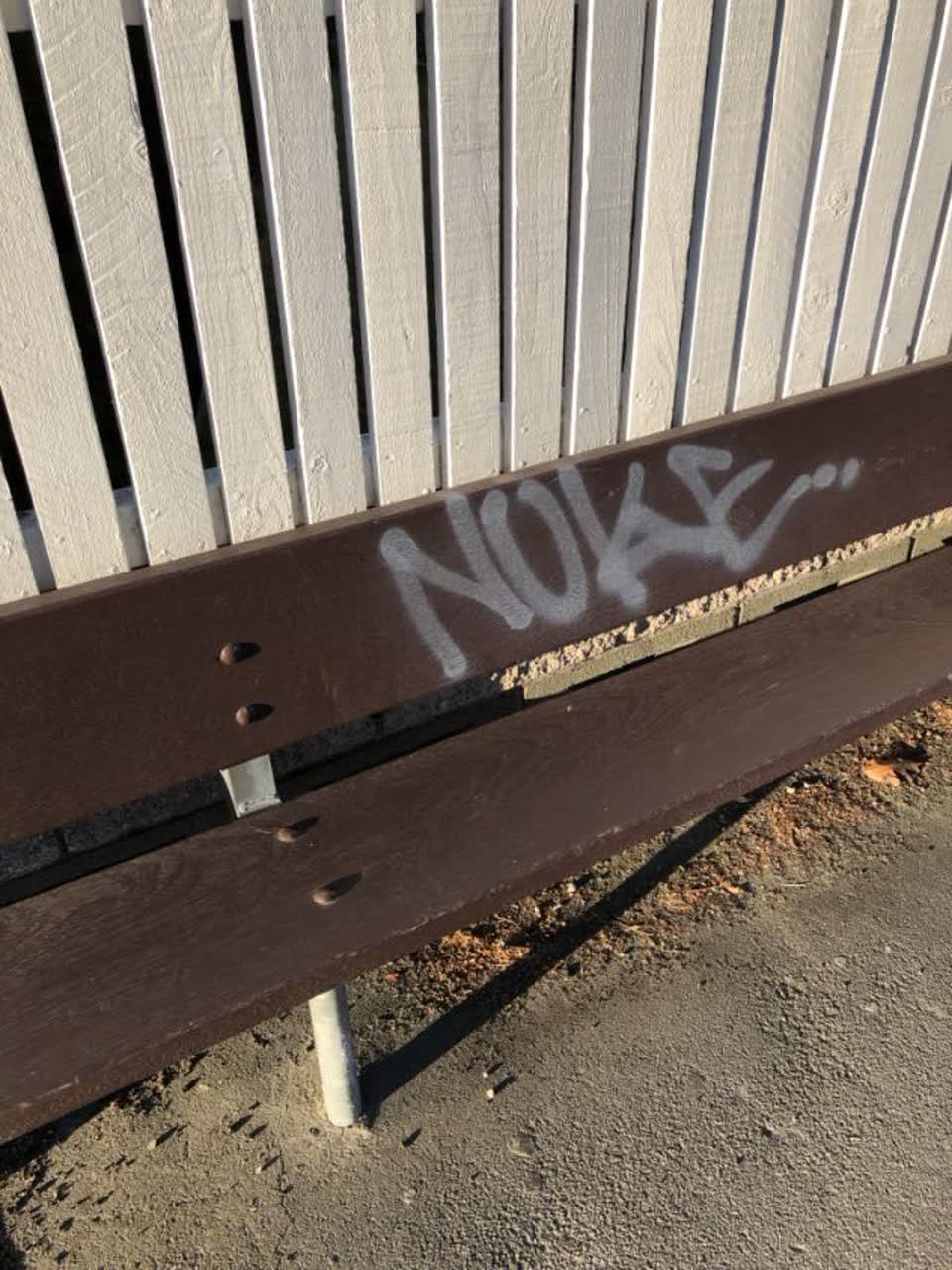 The photograph attached to this graffiti report