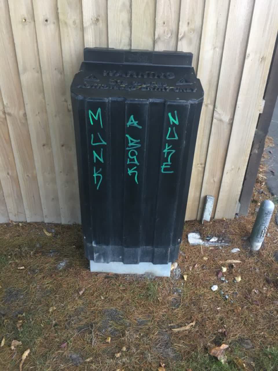 The photograph attached to this graffiti report