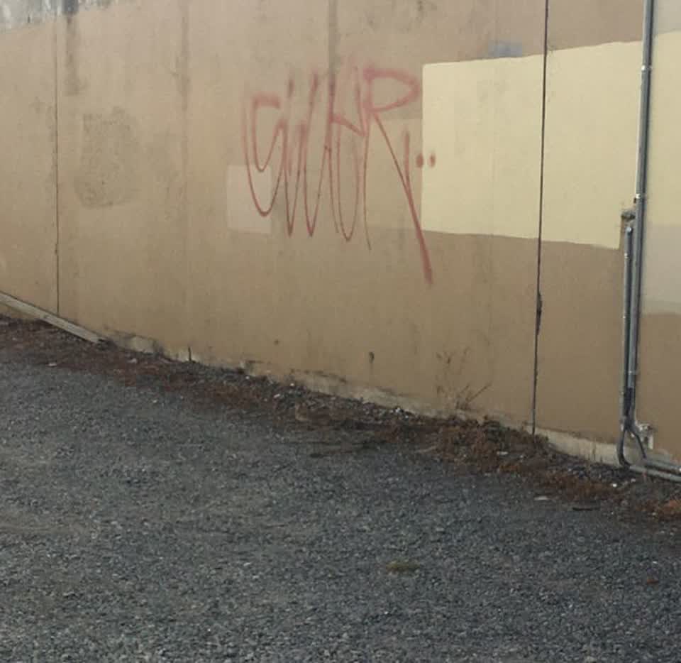 The photograph attached to this graffiti report