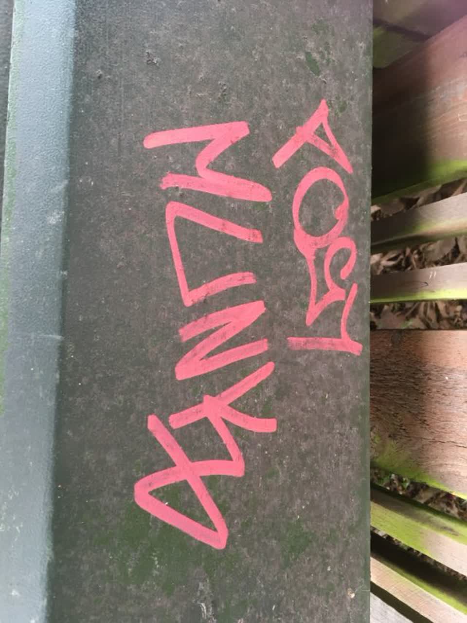 The photograph attached to this graffiti report