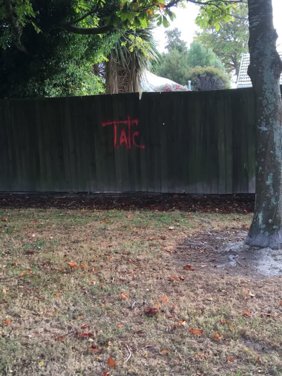 The photograph attached to this graffiti report