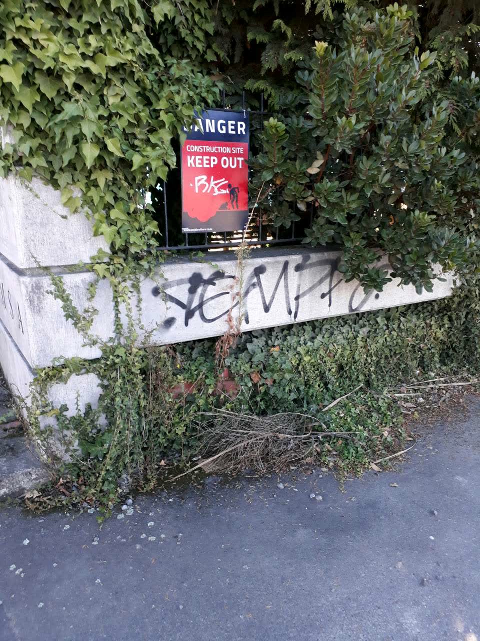 The photograph attached to this graffiti report