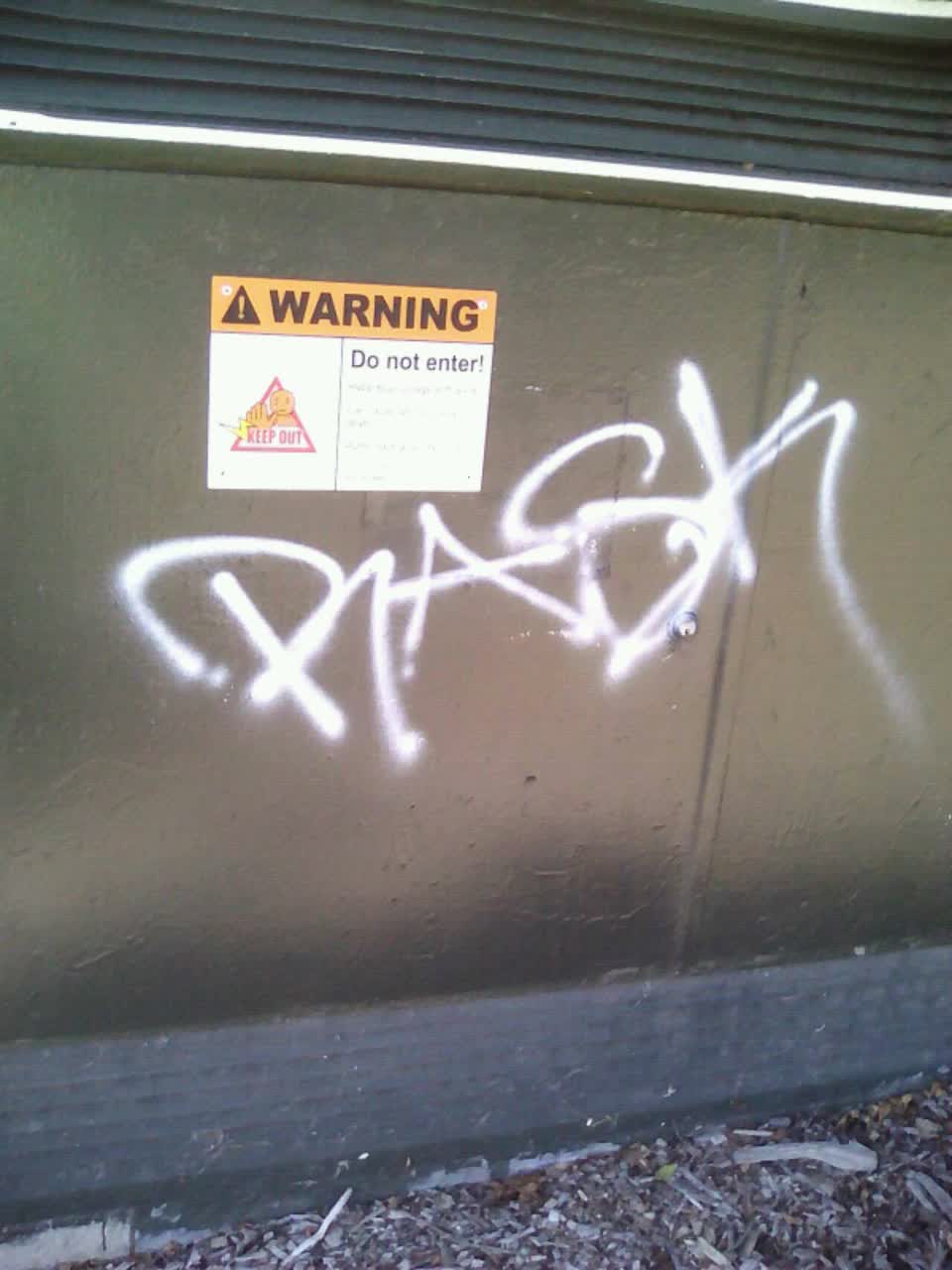 The photograph attached to this graffiti report