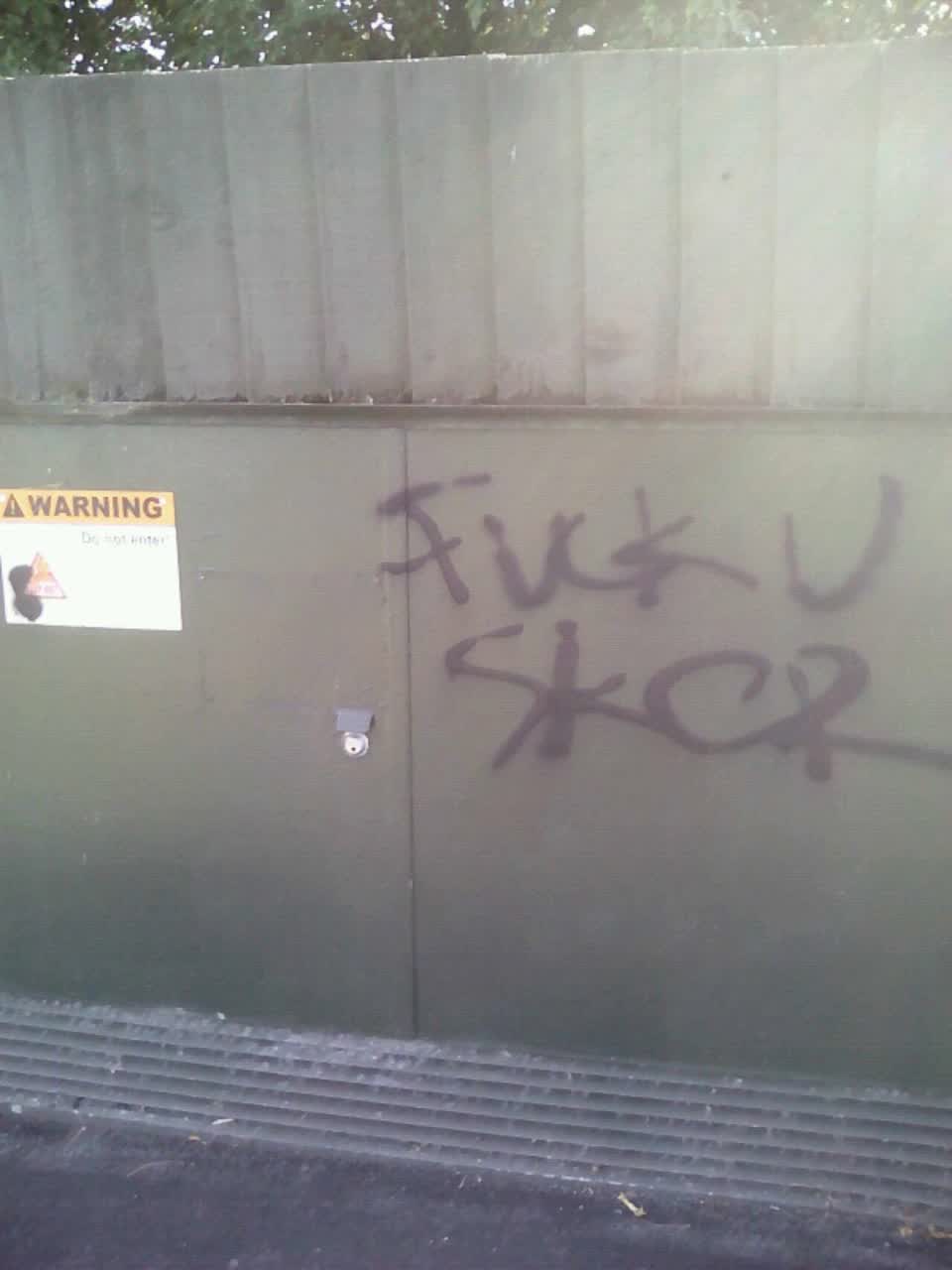 The photograph attached to this graffiti report