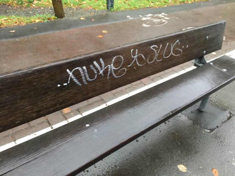 The photograph attached to this graffiti report