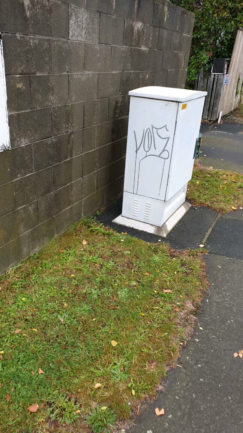 The photograph attached to this graffiti report