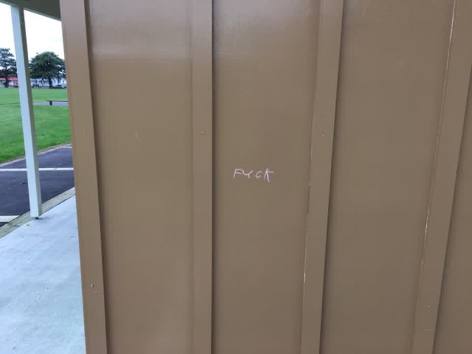 The photograph attached to this graffiti report