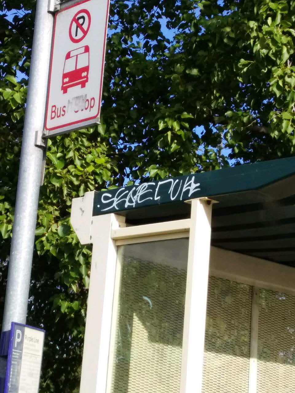 The photograph attached to this graffiti report