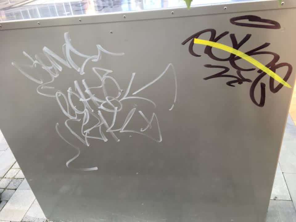 The photograph attached to this graffiti report