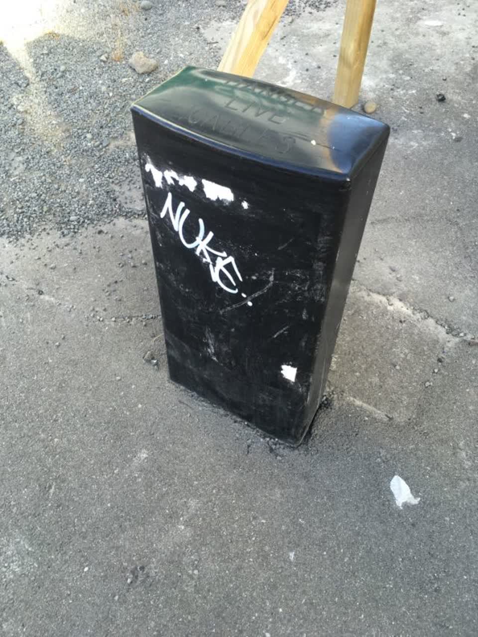 The photograph attached to this graffiti report