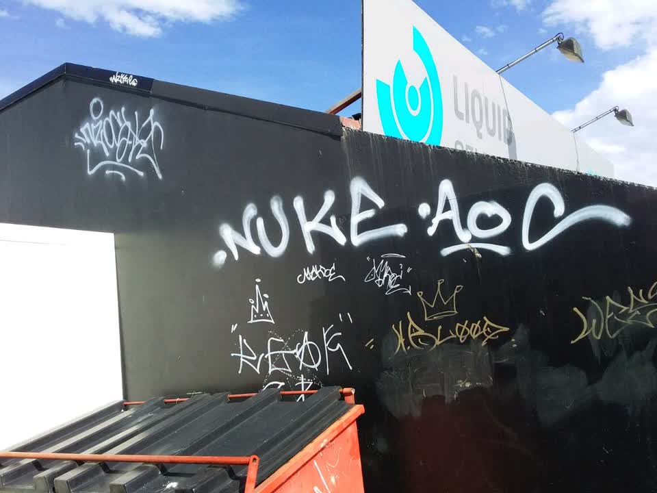 The photograph attached to this graffiti report
