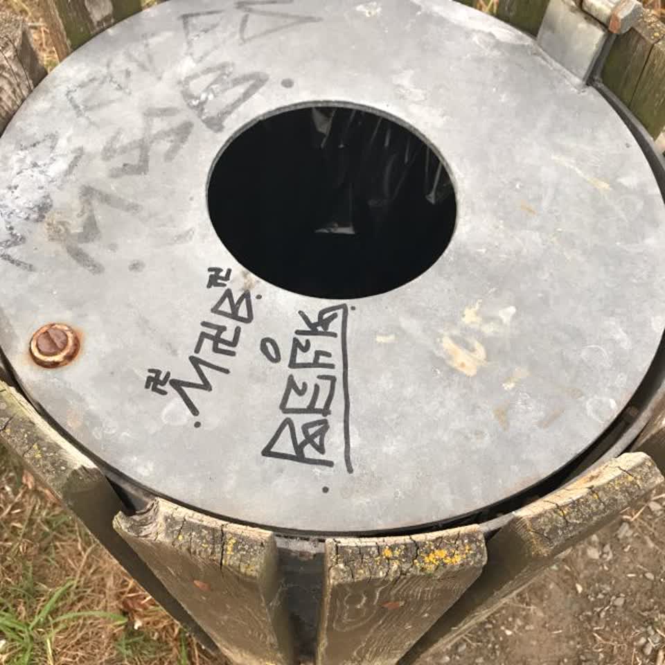 The photograph attached to this graffiti report