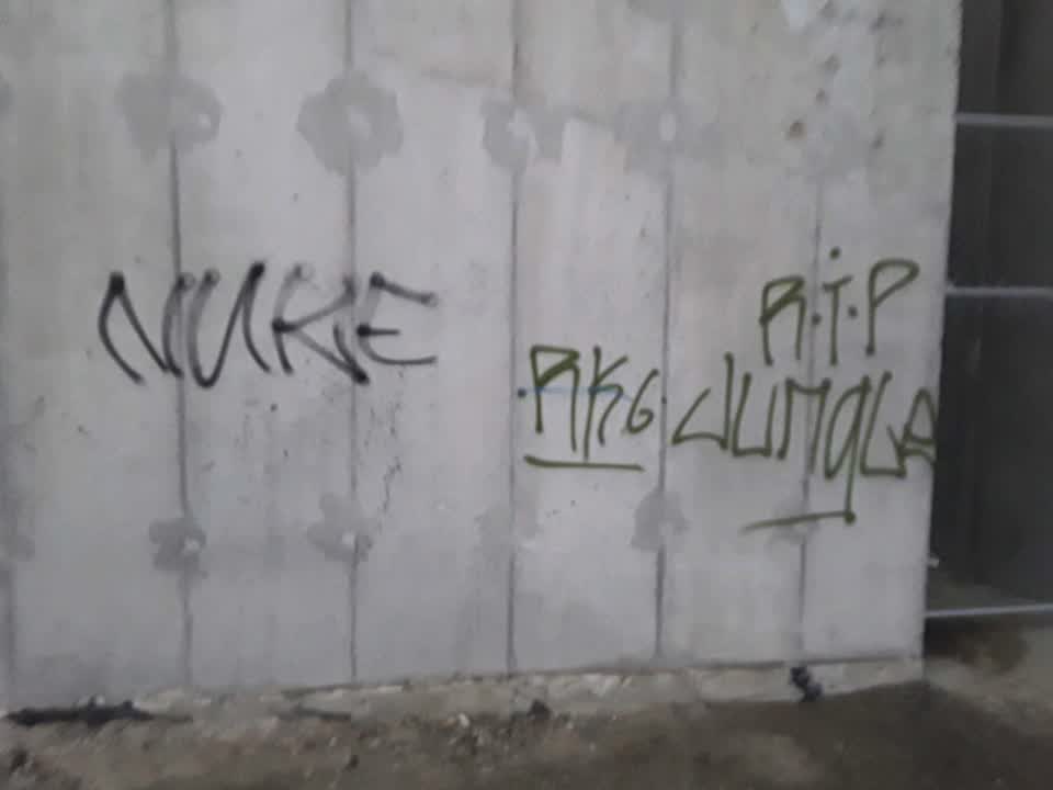 The photograph attached to this graffiti report