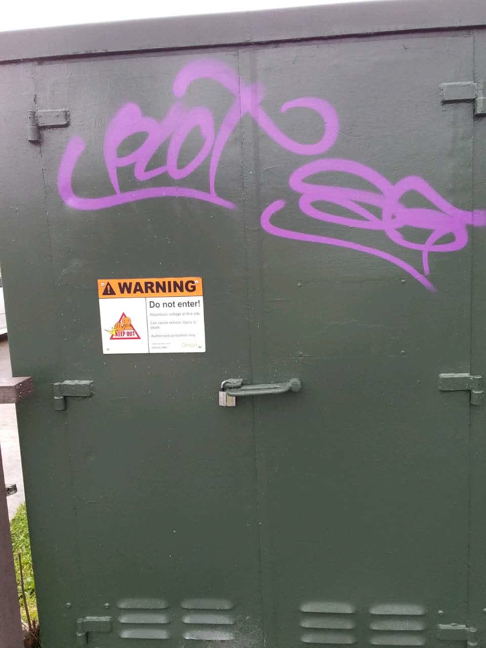 The photograph attached to this graffiti report