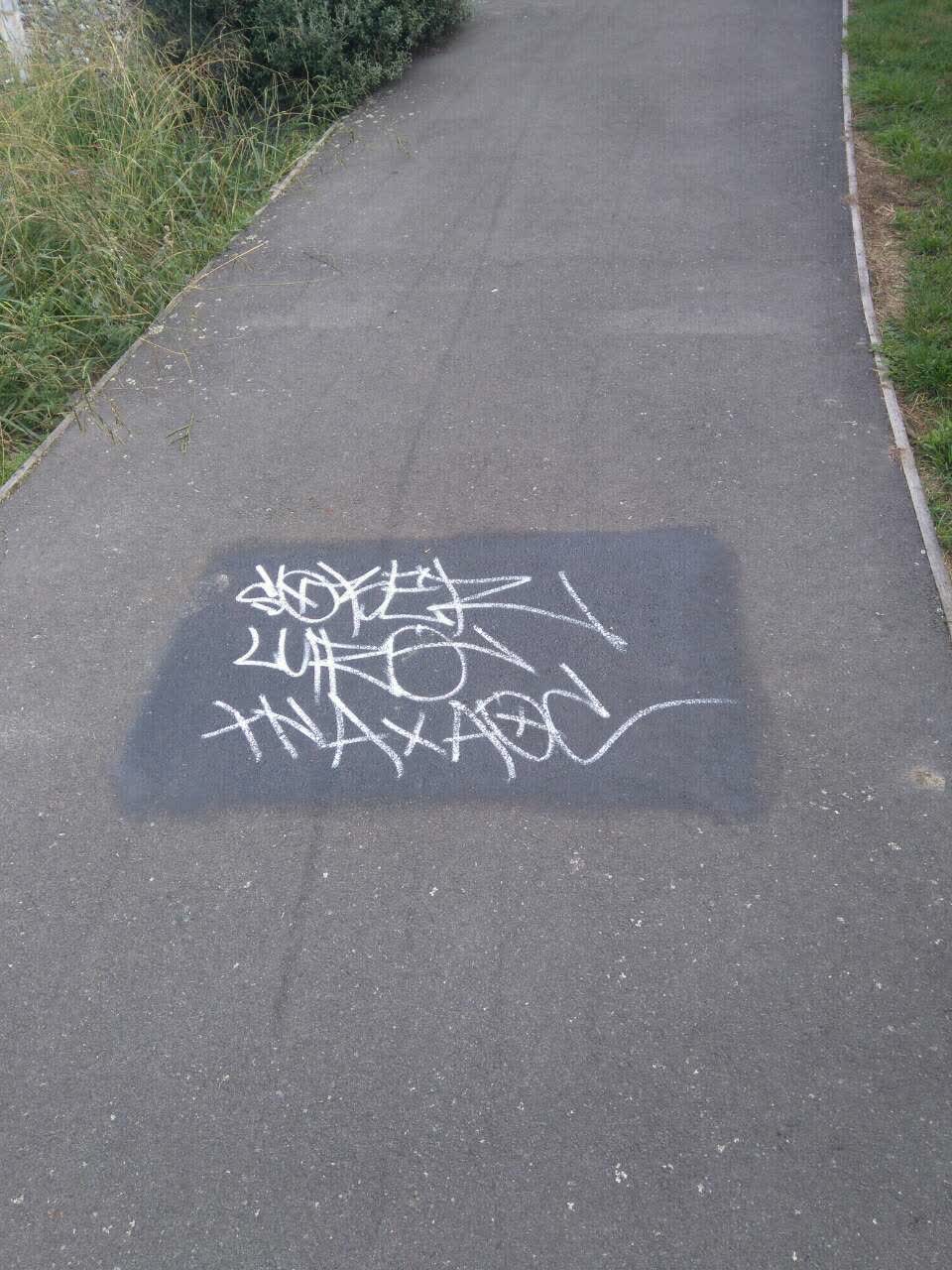 The photograph attached to this graffiti report