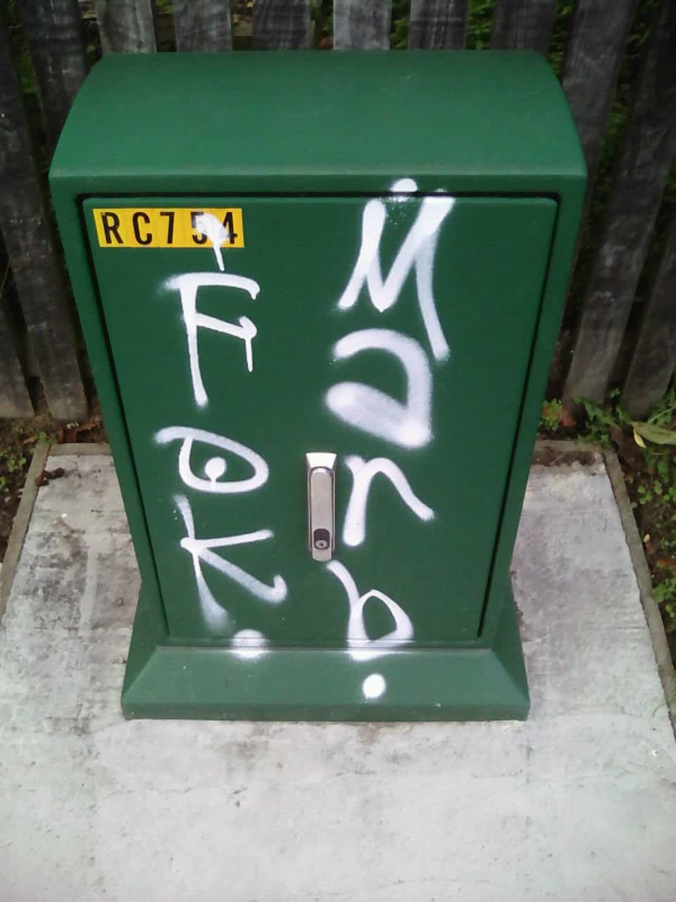 The photograph attached to this graffiti report