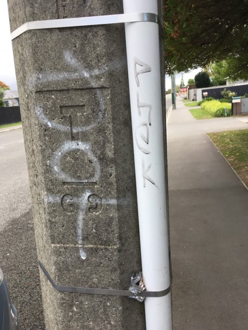 The photograph attached to this graffiti report
