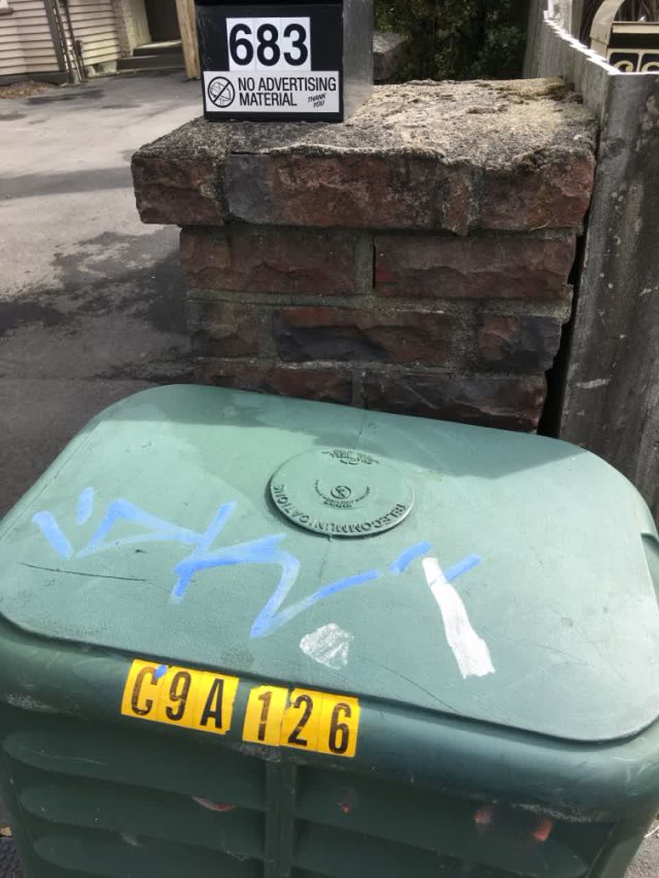 The photograph attached to this graffiti report