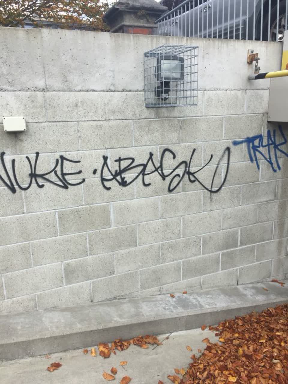 The photograph attached to this graffiti report