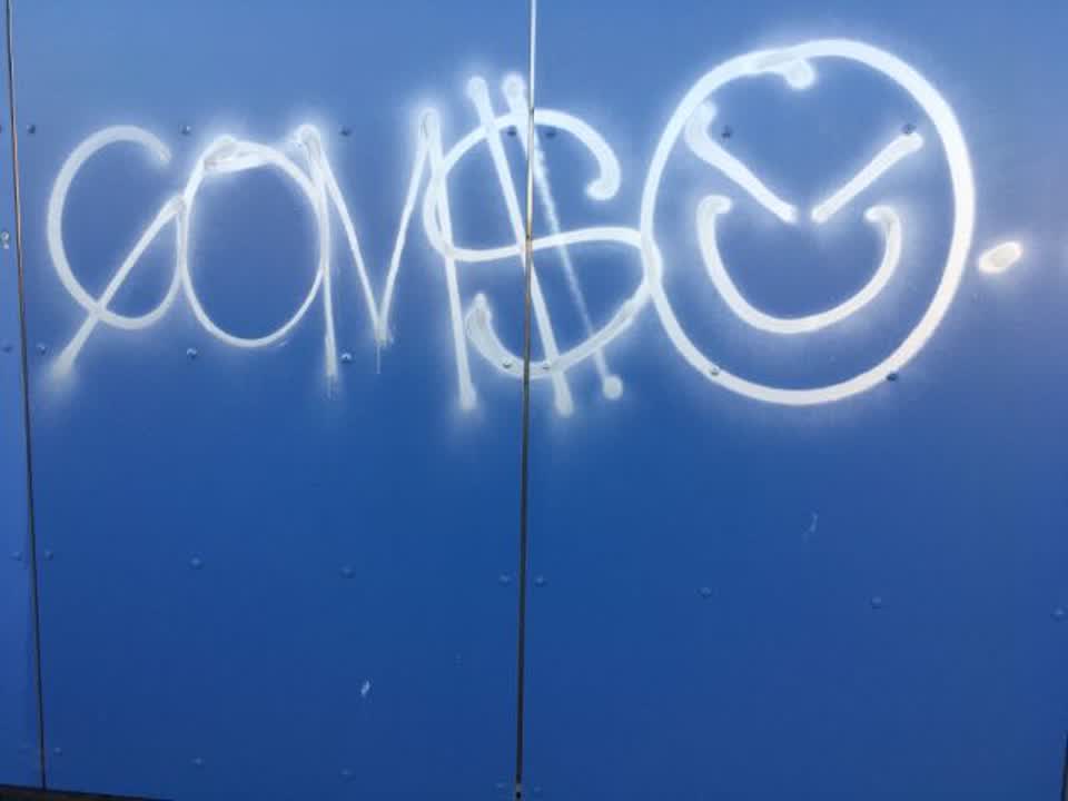 The photograph attached to this graffiti report