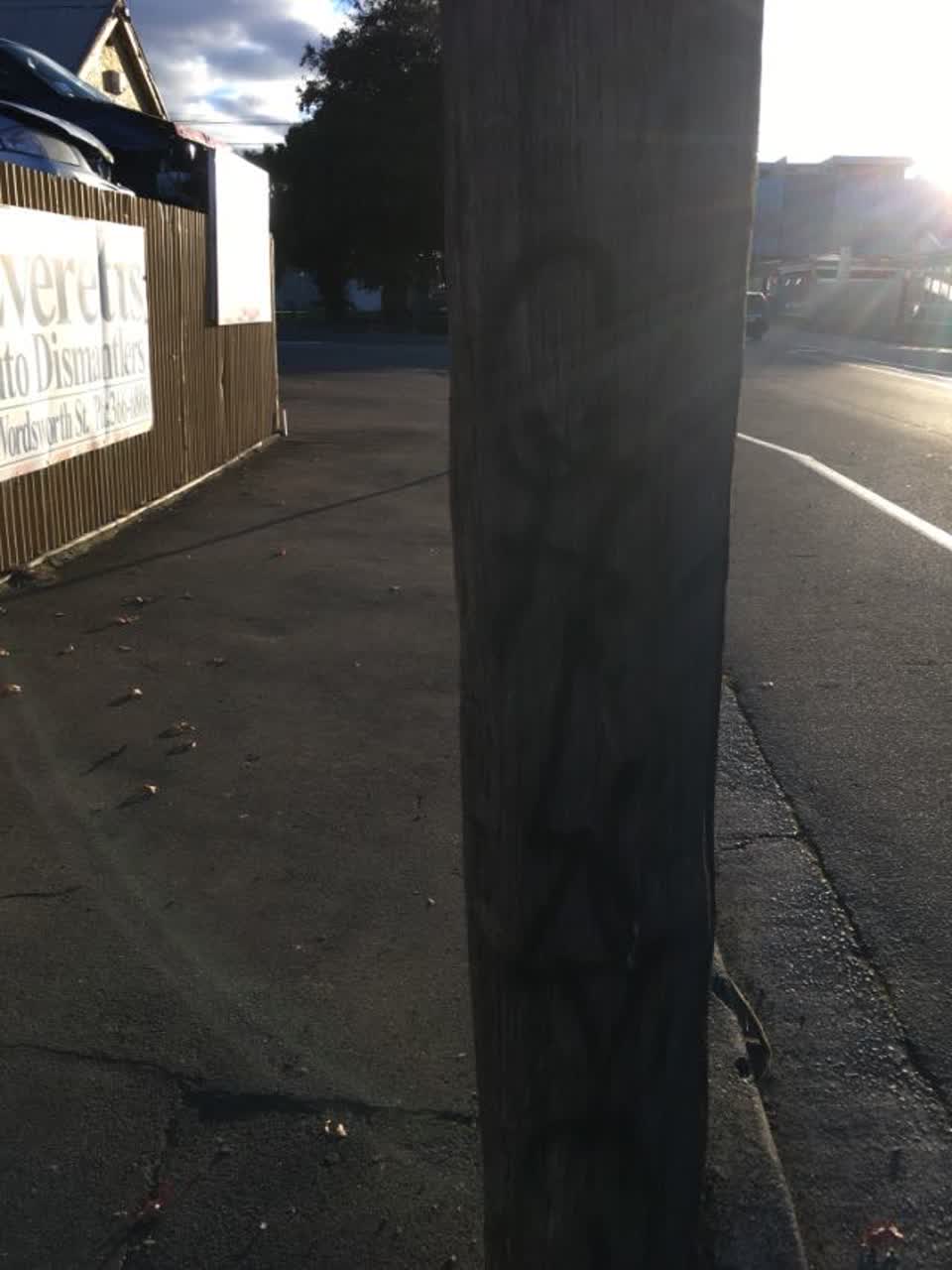 The photograph attached to this graffiti report