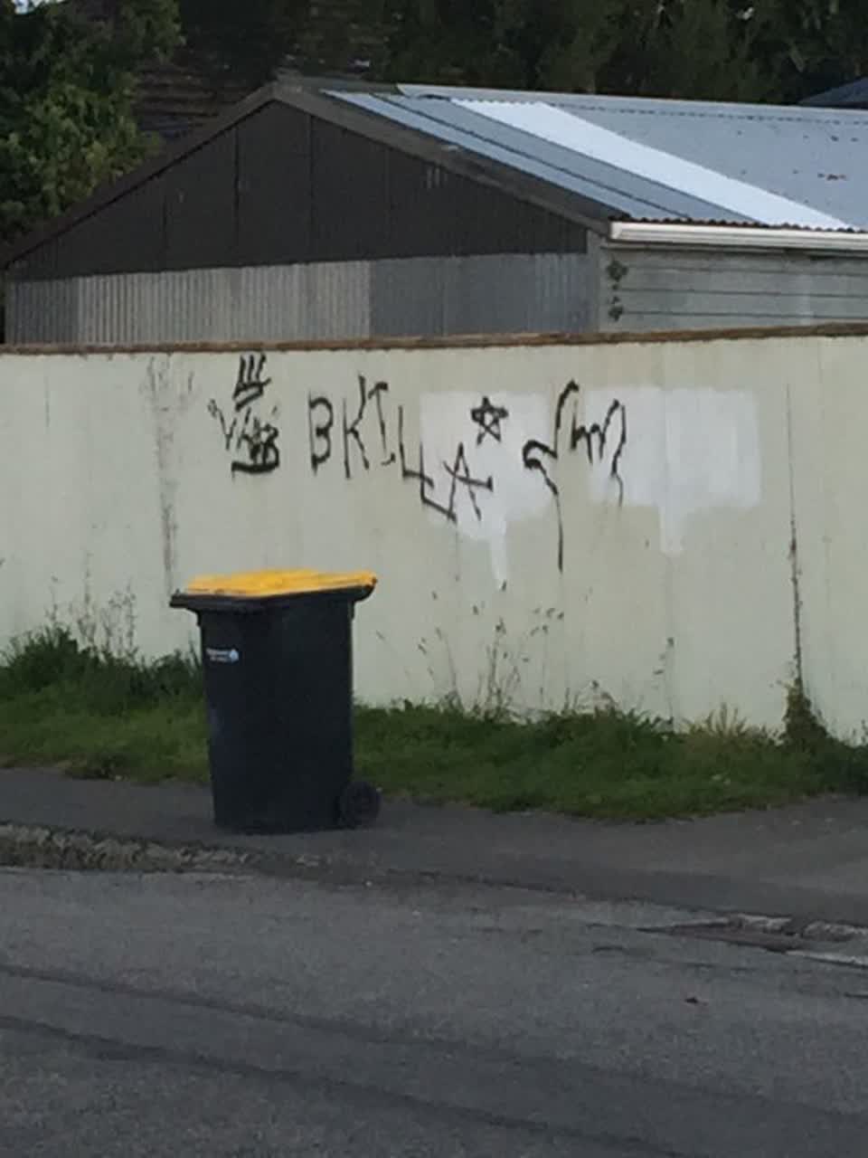 The photograph attached to this graffiti report